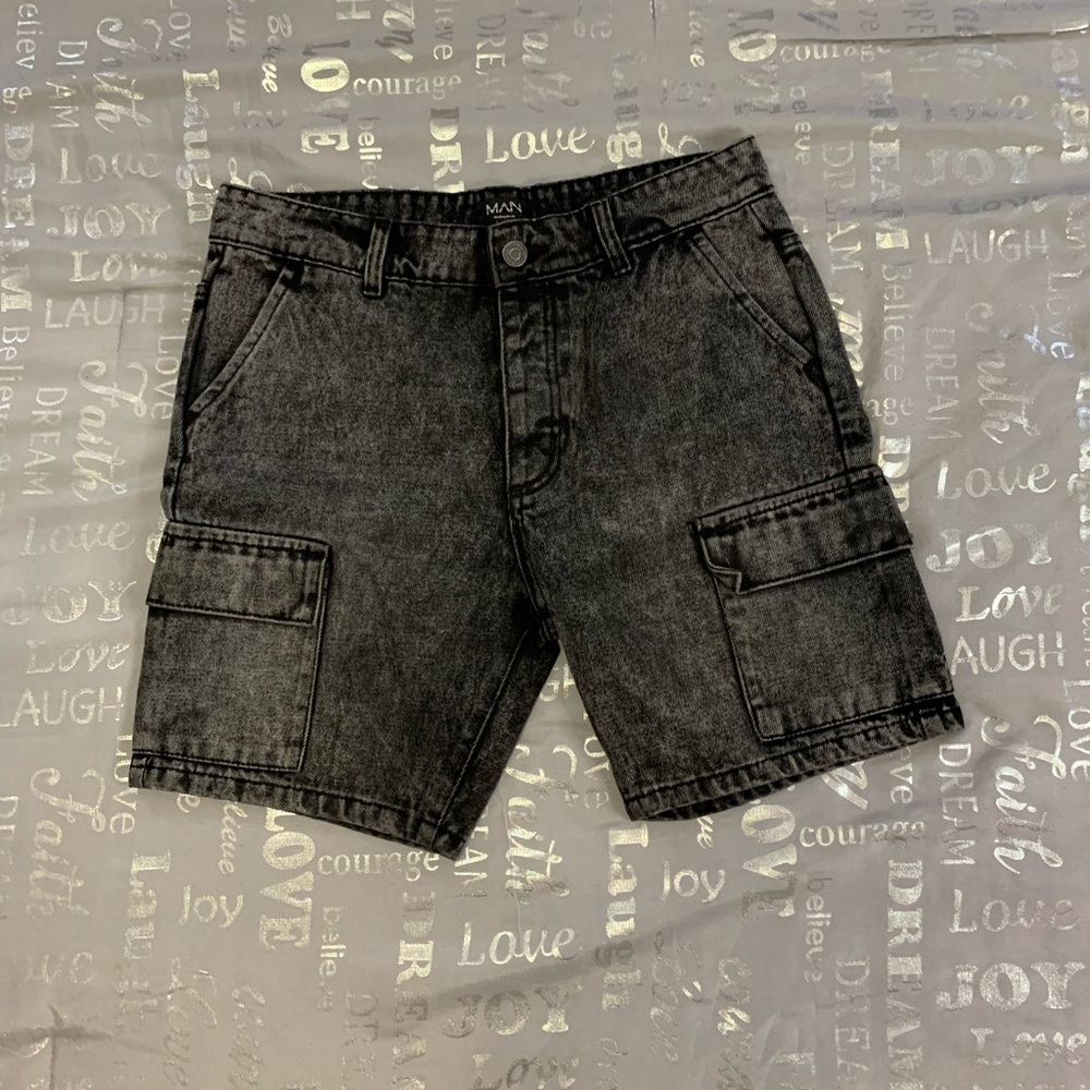 Boohoo Man Denim Cargo Shorts